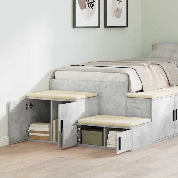 vidaXL Oppbevaringsskap 2 pcs Betonggr&aring; 108 x 41 x 40 cm