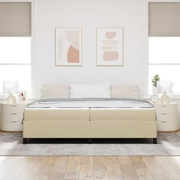 vidaXL Sengestamme med madrass Lys grønn grå 200 x 200 cm stoff