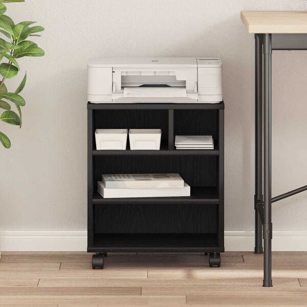 vidaXL Skiverstativ Svart Eik 41 x 32 x 48 cm Konstruert tre