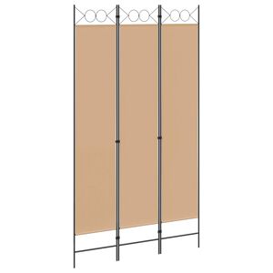 vidaXL 3-panel romdeler Beige 120 x 220 cm Stoff