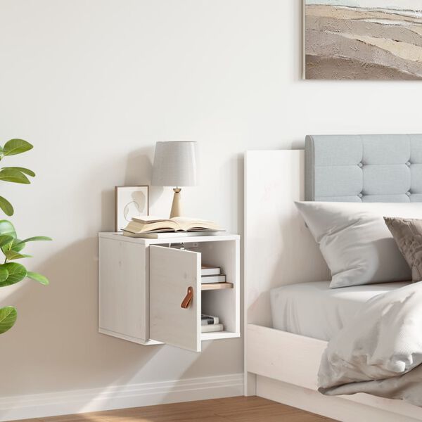 vidaXL Veggskap hvit 31,5x30x30 cm heltre furu