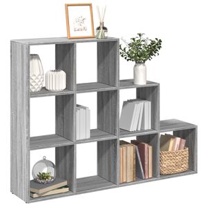 vidaXL Bokhylle 3 etasjer gr&aring; sonoma 137,5x29x103,5 cm konstruert tre