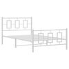 vidaXL Sengeramme i metall med hode- og fotgavl hvit 107x203 cm
