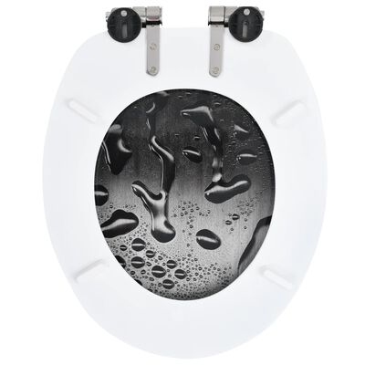 vidaXL Toalettsete med myk lukkefunksjon MDF vanndråpe-design