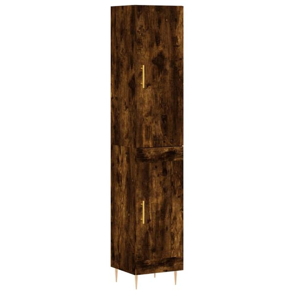 vidaXL Highboard r&oslash;kt eik 34,5x34x180 cm konstruert tre