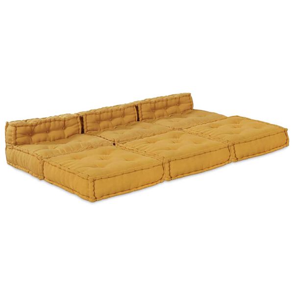 vidaXL Modulsofa 4 pcs Gul stoff