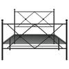 vidaXL Sengeramme i metall med hode- og fotgavl svart 100x190 cm
