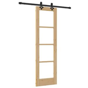 vidaXL Skyved&oslash;r Naturlig 61 x 198,5 cm Massivt furutre og glass