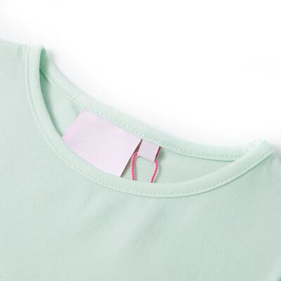 T-skjorte for barn med korte ermer lysemynte 116