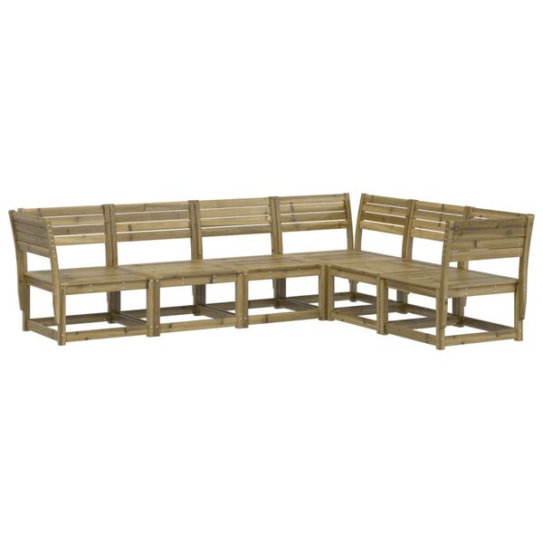 vidaXL Hagesofasett 6 deler impregnert furu