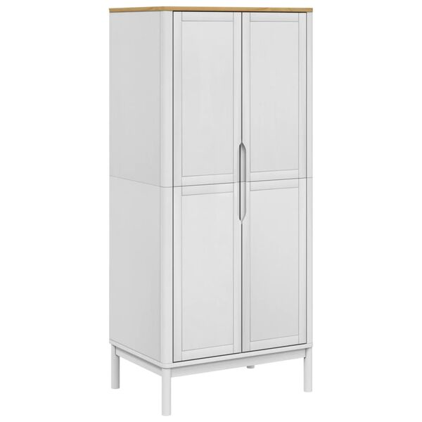 vidaXL Garderobe FLORO hvit 77x53x171 cm heltre furu