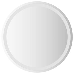 vidaXL LED Badevindu med speil Gjennomsiktig &Oslash; 60 cm herdet glass
