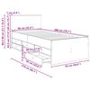 vidaXL Seng med skuff Hvit og svart 90 x 200 cm Konstruert tre