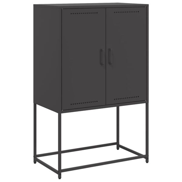 vidaXL Highboard svart 68,5x38,5x107 cm stål