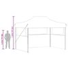 vidaXL Sammenleggbart festtelt 3 sidevegger 280x410x315 cm stål hvit