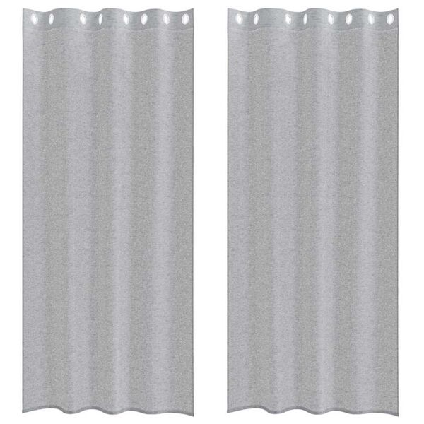 vidaXL Voile Gardin med gardiner 2 pcs M&oslash;rkegr&aring; 245 x 140 cm Polyester