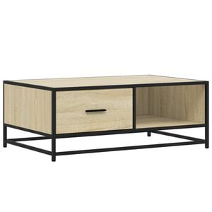 vidaXL Salongbord sonoma eik 90x57x35 cm konstruert tre og metall
