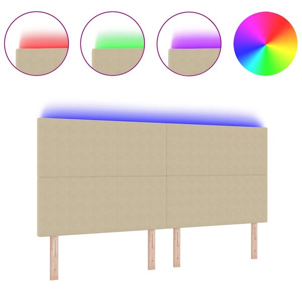 vidaXL LED Hodegavl med LED -stripelys Gr&aring;gr&oslash;nn 200 cm Polyester