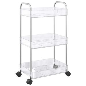 vidaXL Oppbevaringsvogn 3-lags gjennomsiktig 37x28x68 cm akryl