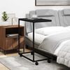 vidaXL Sidebord med hjul svart 55x35x70 cm konstruert tre