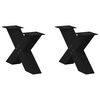 vidaXL Salongbordben X-formet 2 stk svart 60 x (30-31) cm st&aring;l
