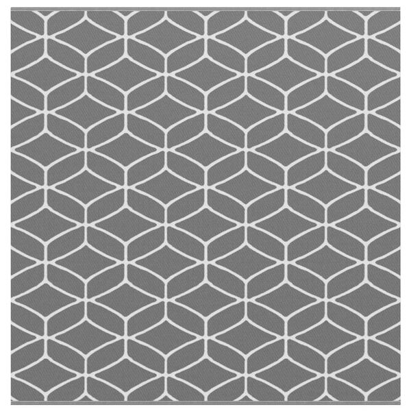 vidaXL Utend&oslash;rs teppe ARAKIL Gr&aring; og hvit 250 x 250 cm PP