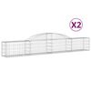 vidaXL Gabionkurver buede 2 stk 300x30x40/60 cm galvanisert jern