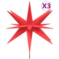 vidaXL Julelys med plugger og LED 3 stk foldbar rød 35 cm