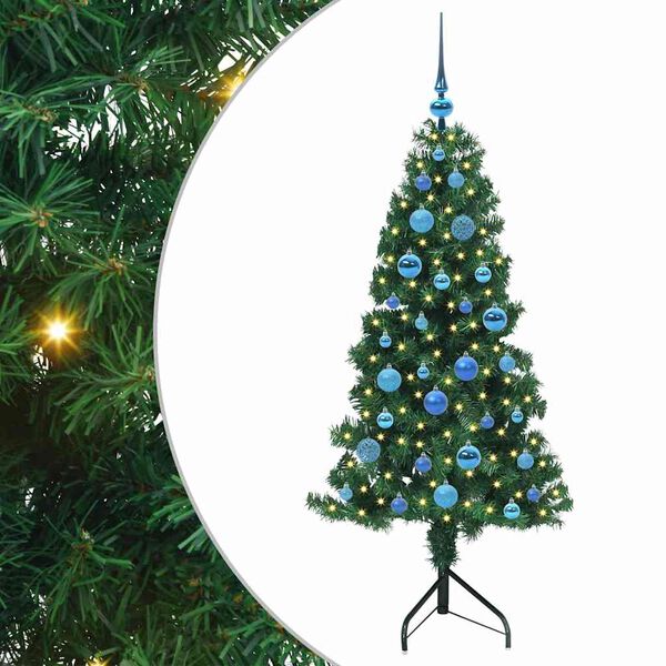 vidaXL Hj&oslash;rne Kunstig Jul Tre med 150 LED gr&oslash;nn 150 cm PVC og metall