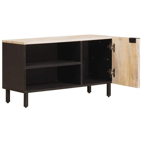 vidaXL TV-skap Hvit Vask Finish 80 x 33 x 46 cm Massiv mango tre