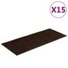 vidaXL Trappematter selvklebende 15 stk 60x25 cm brune rektangul&aelig;re