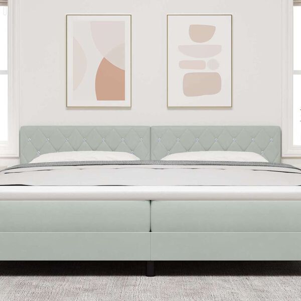 vidaXL Hodegavl med hodegjerde Lysegrå 200 cm Kunstlær