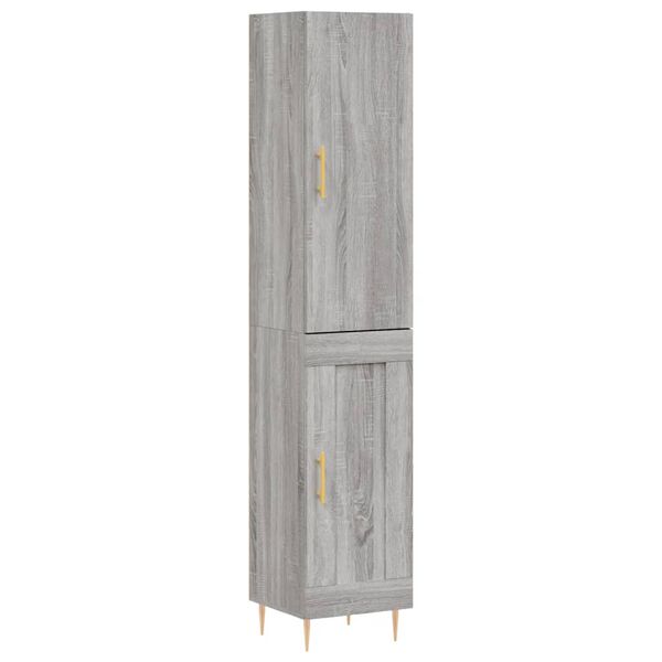 vidaXL Highboard gr&aring; sonoma 34,5x34x180 cm konstruert tre