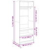 vidaXL Garderobe sonoma eik 80x50x200 cm konstruert tre