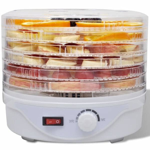 vidaXL Matdehydrator med 6 stablebare skuffer rund