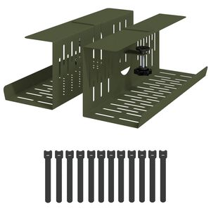 vidaXL Bordplate for kabelh&aring;ndtering 2 stk. Olivengr&oslash;nn