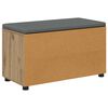 vidaXL Gangbenk med pute Ensfarget Artisan Eik 80 x 38 x 46 cm