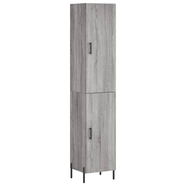 vidaXL Highboard gr&aring; sonoma 34,5x34x180 cm konstruert tre