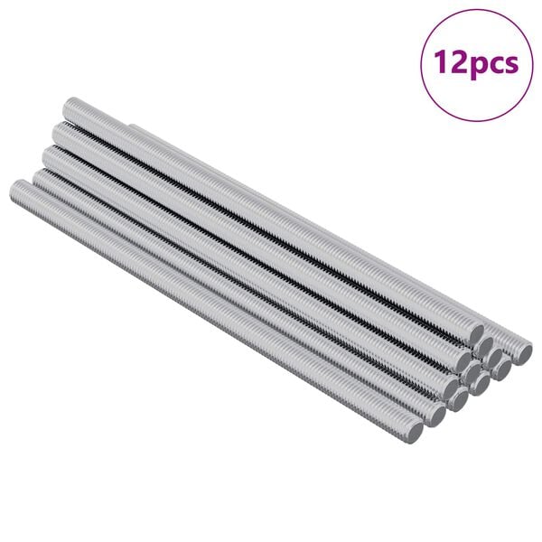 vidaXL Gjengestang 12 pcs s&oslash;lv 6 x 120 mm St&aring;l