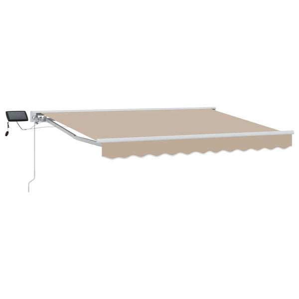 vidaXL Manuell markiseramme med LEDs Beige 3,5 x 2,5 m