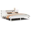 vidaXL Seng med bokhylle uten madrass hvit 200x200 cm heltre furu