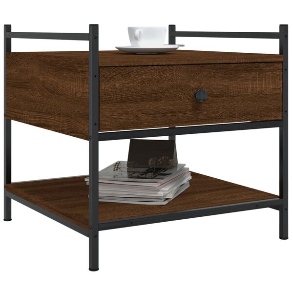 vidaXL Salongbord brun eik 50x50x50 cm konstruert tre