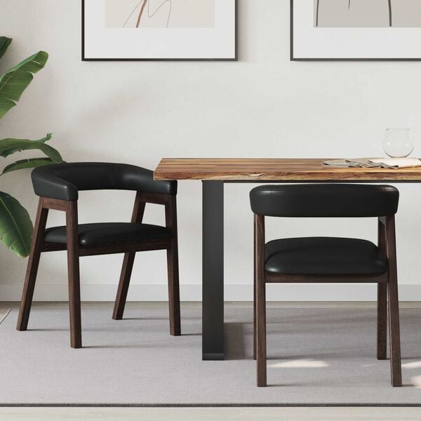 vidaXL Spisestoler 2 pcs Lys Brun 54 x 57 x 73 cm Massiv gummitre