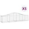 vidaXL Gabionkurver buede 5 stk 200x50x40/60 cm galvanisert jern
