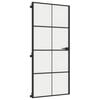vidaXL Innerdør slank svart 93x201,5 cm herdet glass og aluminium
