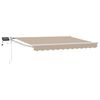 vidaXL Manuell utvidbar markise med LED-lamper Beige og Hvit 3,5 x 2 m