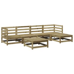 vidaXL Hagesofasett 6 deler impregnert furu