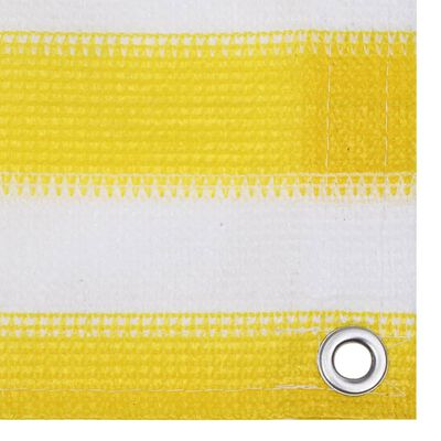 vidaXL Balkongskjerm gul og hvit 120x500 cm HDPE