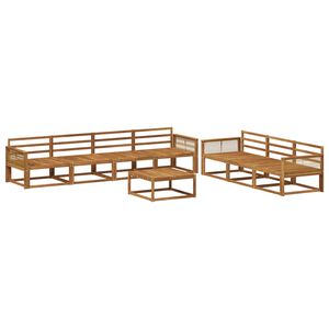 vidaXL Utend&oslash;rs sofa-sett 8 pcs Naturlig Solid akasietre
