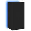 vidaXL Vegghengt TV-benk med LED svart 40,5x35x80 cm